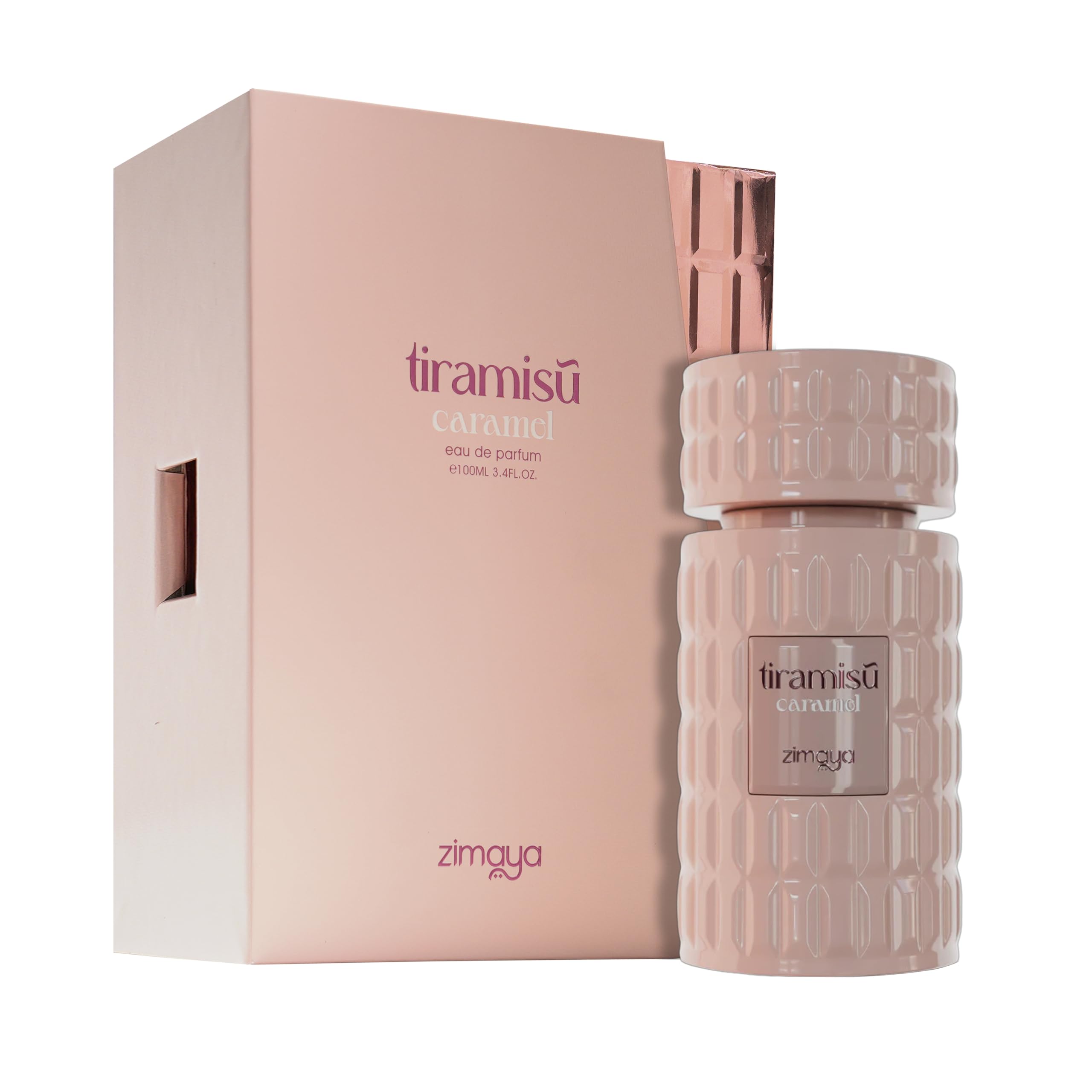 Zimaya Tiramisu Caramel spray mist on skin suggests all-day comfort.