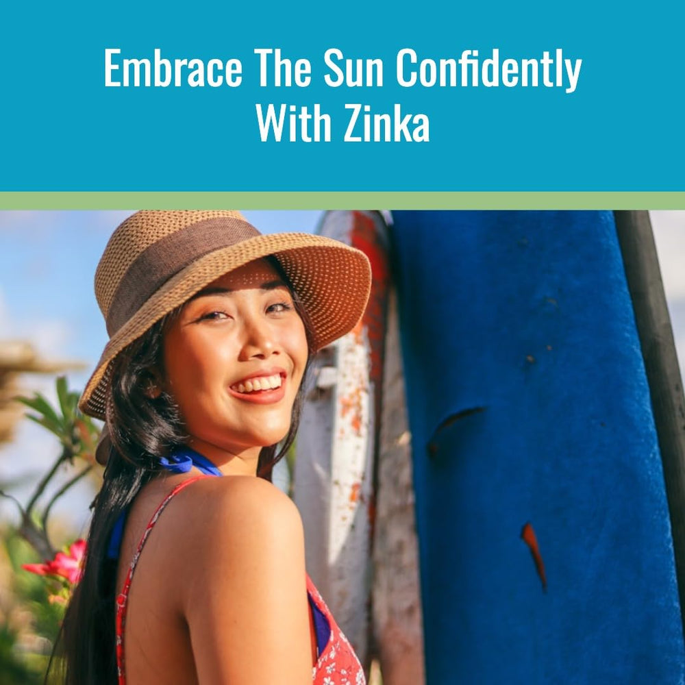 Zinka mess-free twist-up application for precise, hands-free sun protection.