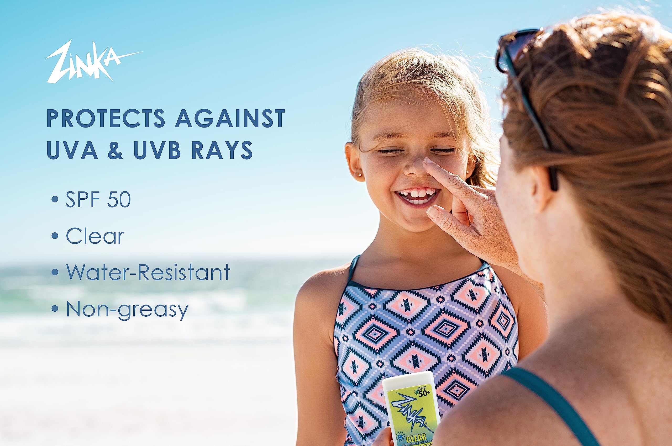 Zinka travel-size sunscreen stick fits pockets and bags.