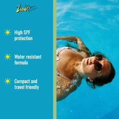 Zinka water-resistant sunscreen stick offers up to 80 minutes of protection during workouts.