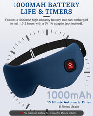 Zinpaza heated eye mask heat distribution closeup shows even warmth across lids.