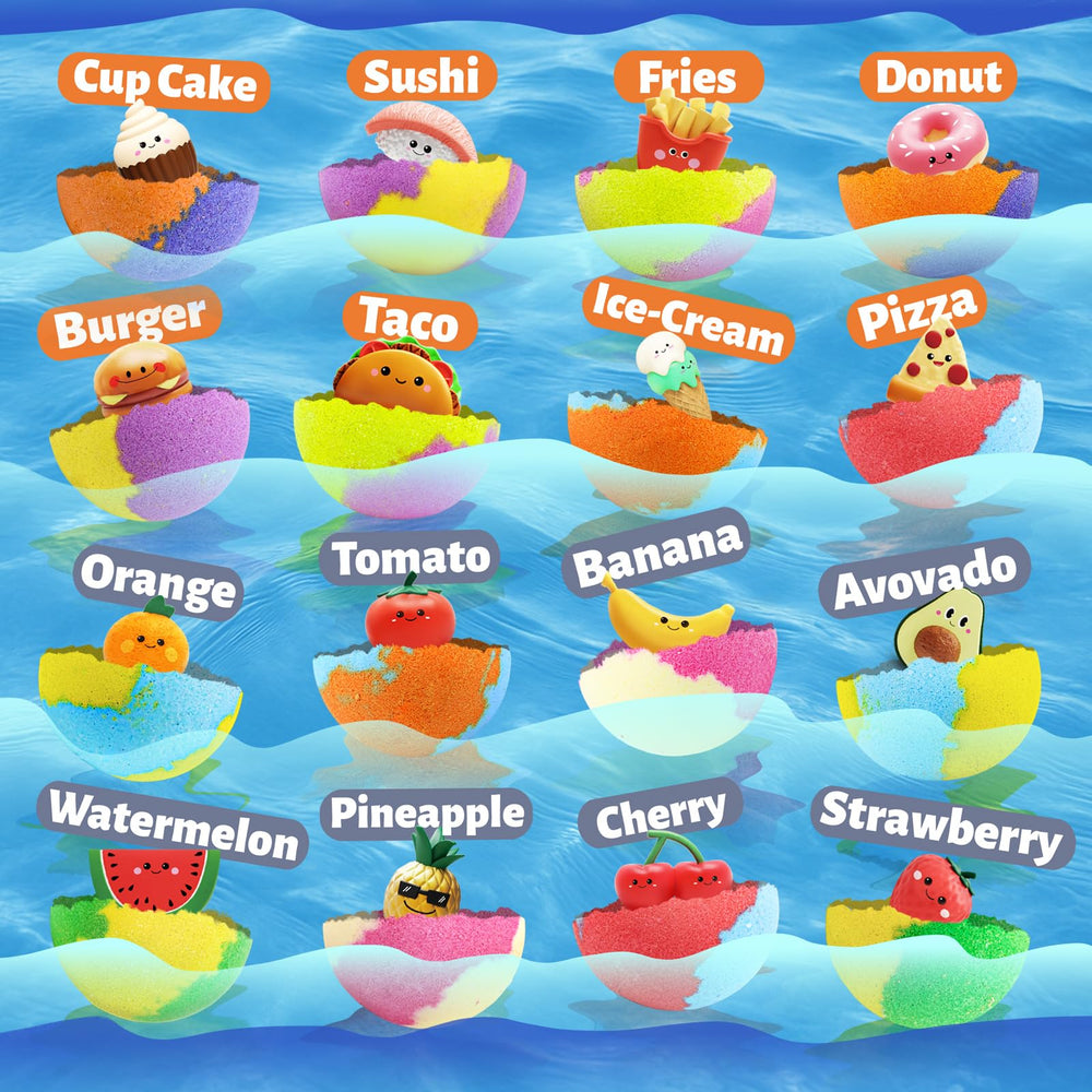 Zippytots bath bombs close-up fizz show vibrant colors and kid-friendly aroma.