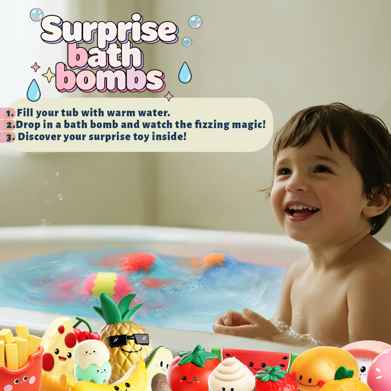 Zippytots rainbow bubbles image shows magical bath time moments.