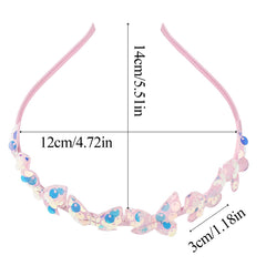 Ziricher butterfly headband option adds charm to party or school looks.