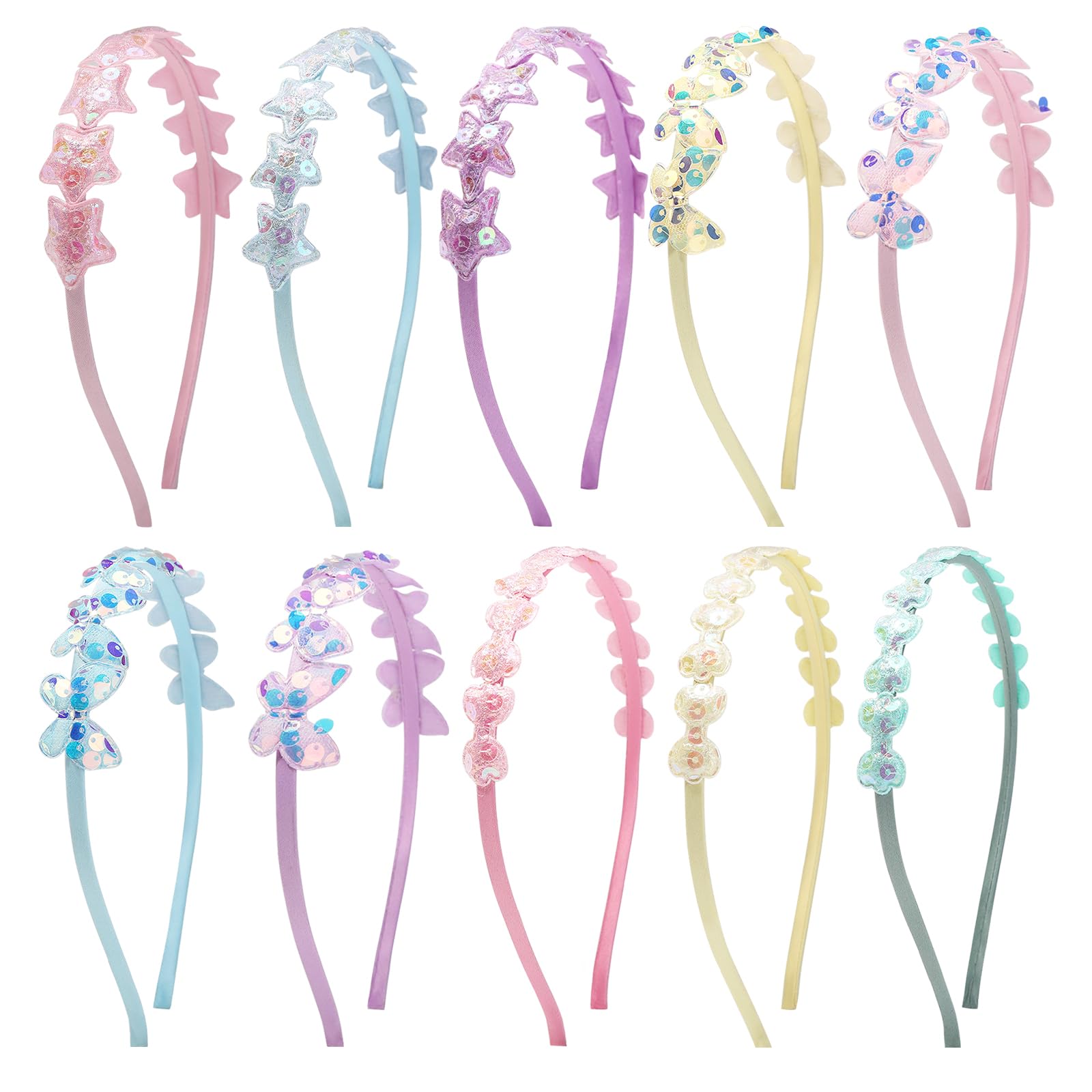 Ziricher glitter star headband set adds playful sparkle for everyday outfits.