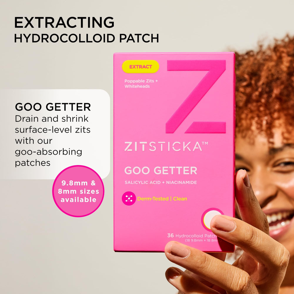 ZitSticka face patch on zit demonstrates patch application on skin