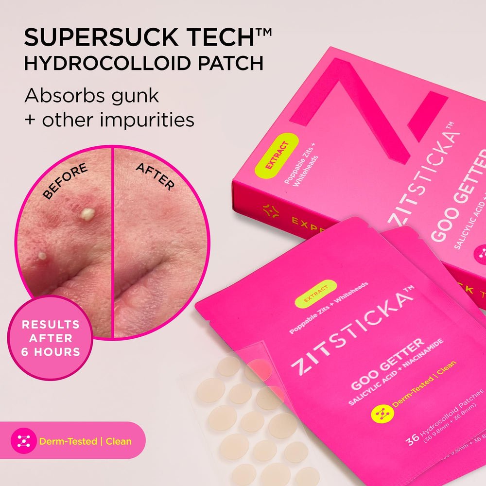 ZitSticka niacinamide-salicylic-acid-tea-tree ingredients on patch