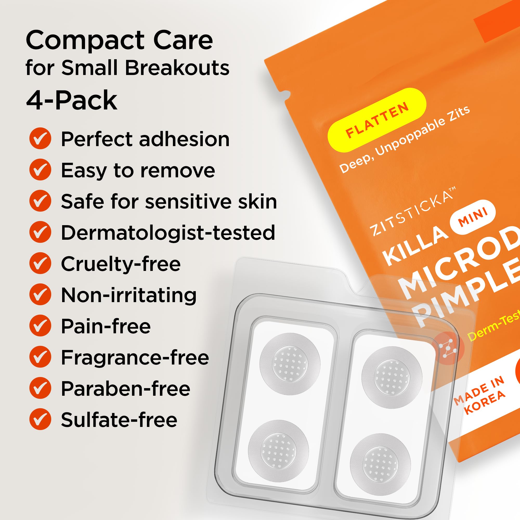 ZitSticka Killa Mini resealable pouch for convenient travel care.