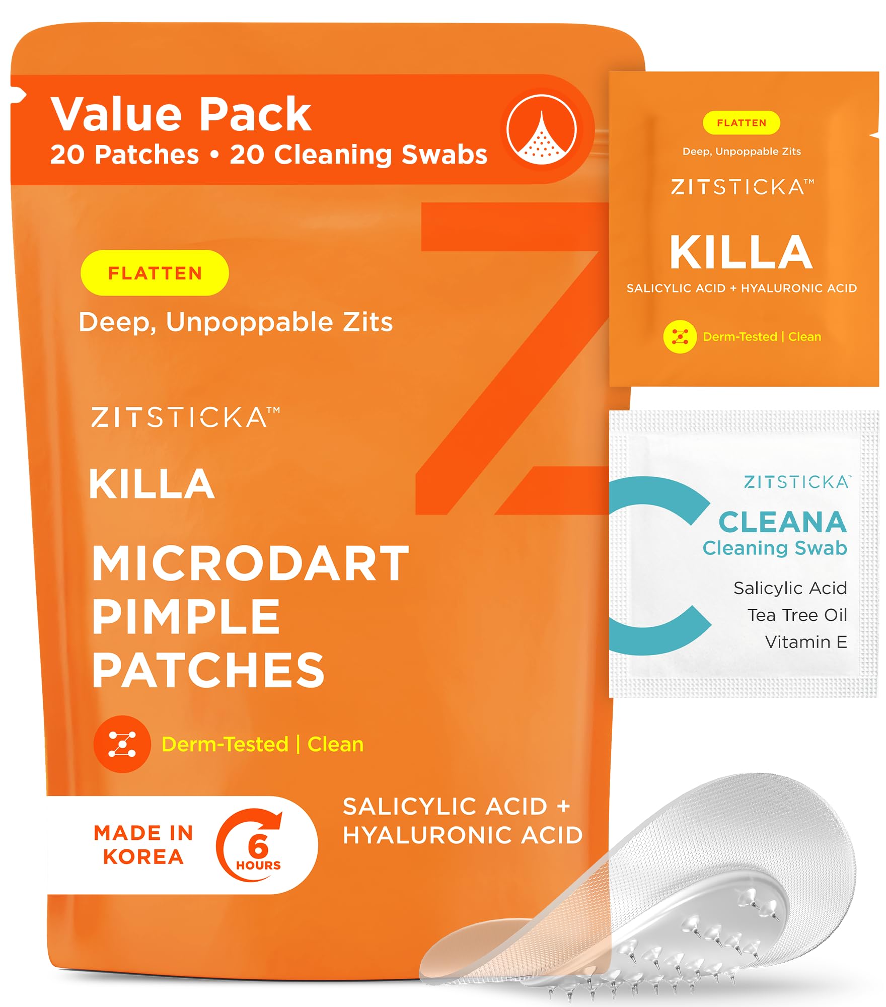 ZitSticka KILLA patch on pimple for targeted early-stage treatment.