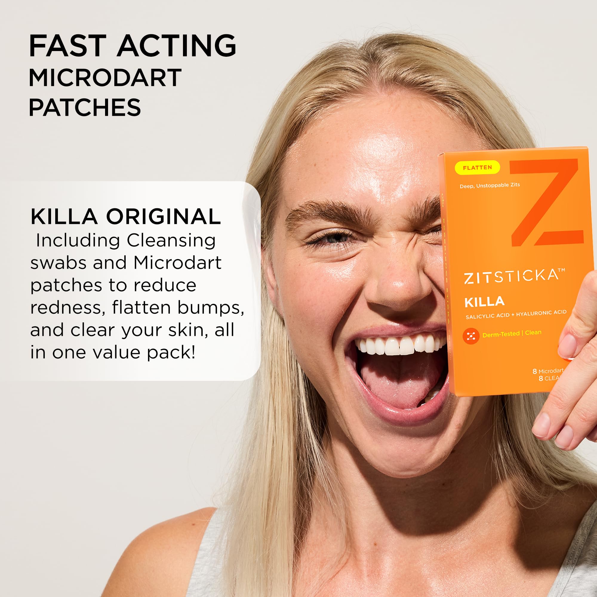 ZitSticka KILLA priming CLEANA swab preps the pimple before patch application.