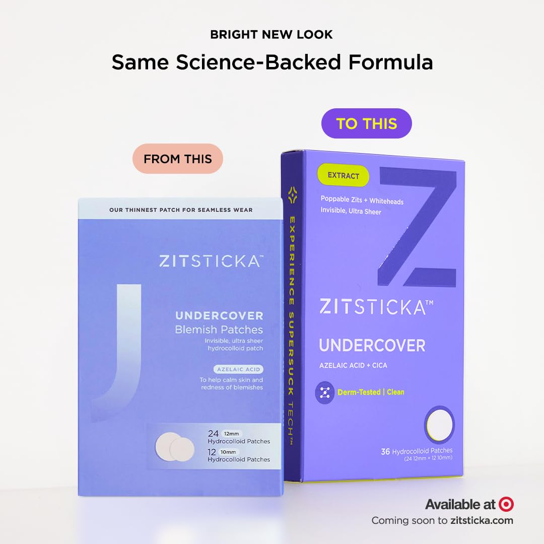ZitSticka Undercover 36-count packaging displays discreet blemish care
