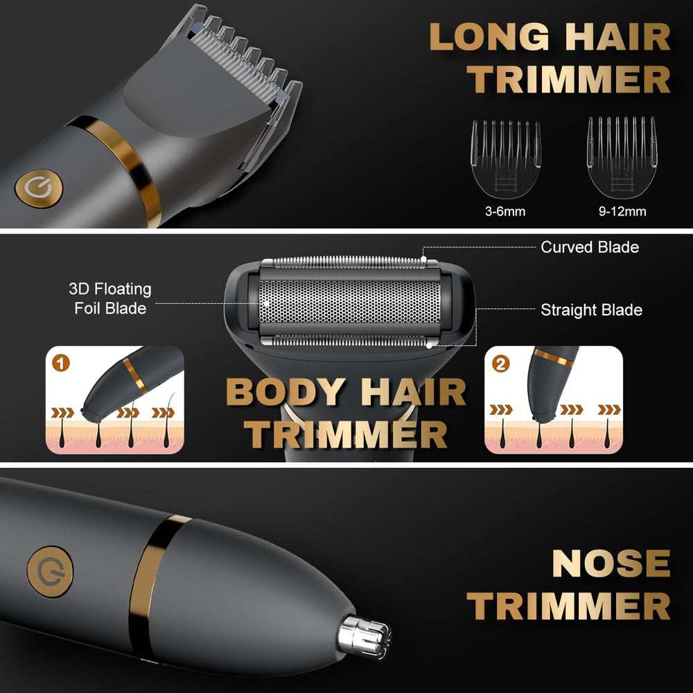 Zivelier Ball Shaver 3-in-1 heads for body, facial, and nose grooming.