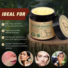Texture close-up of ZIXBMHYJ Tallow Balm shows lightweight hydration