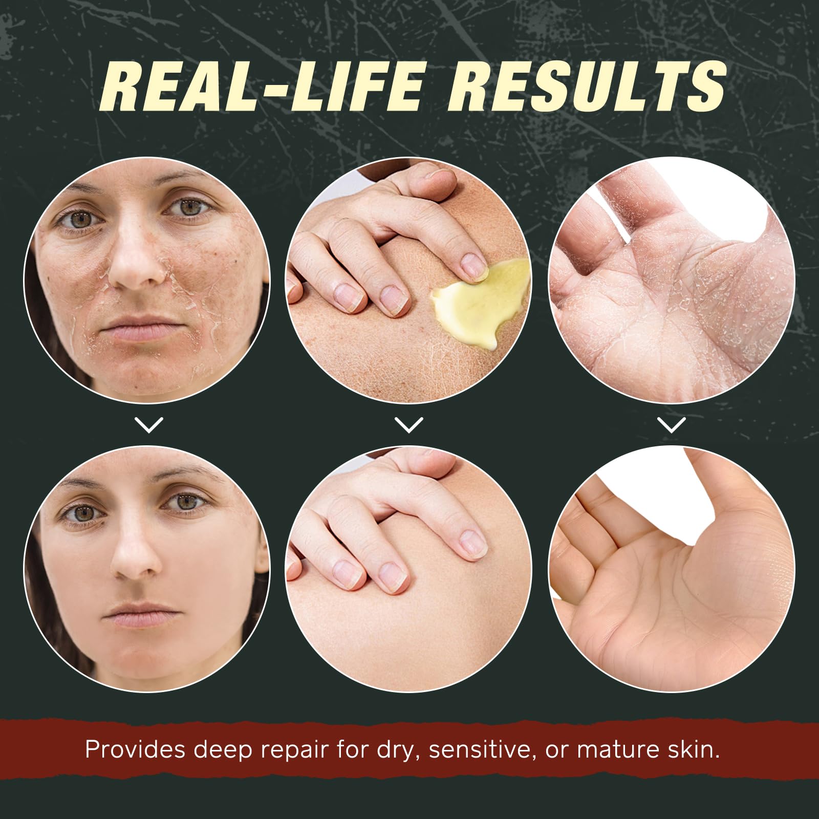 ZIXBMHYJ Tallow Balm shown under makeup for lasting moisture