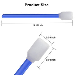 ZIZNBA foam cleaning swab handle length shown at 4.1 inches for reach.