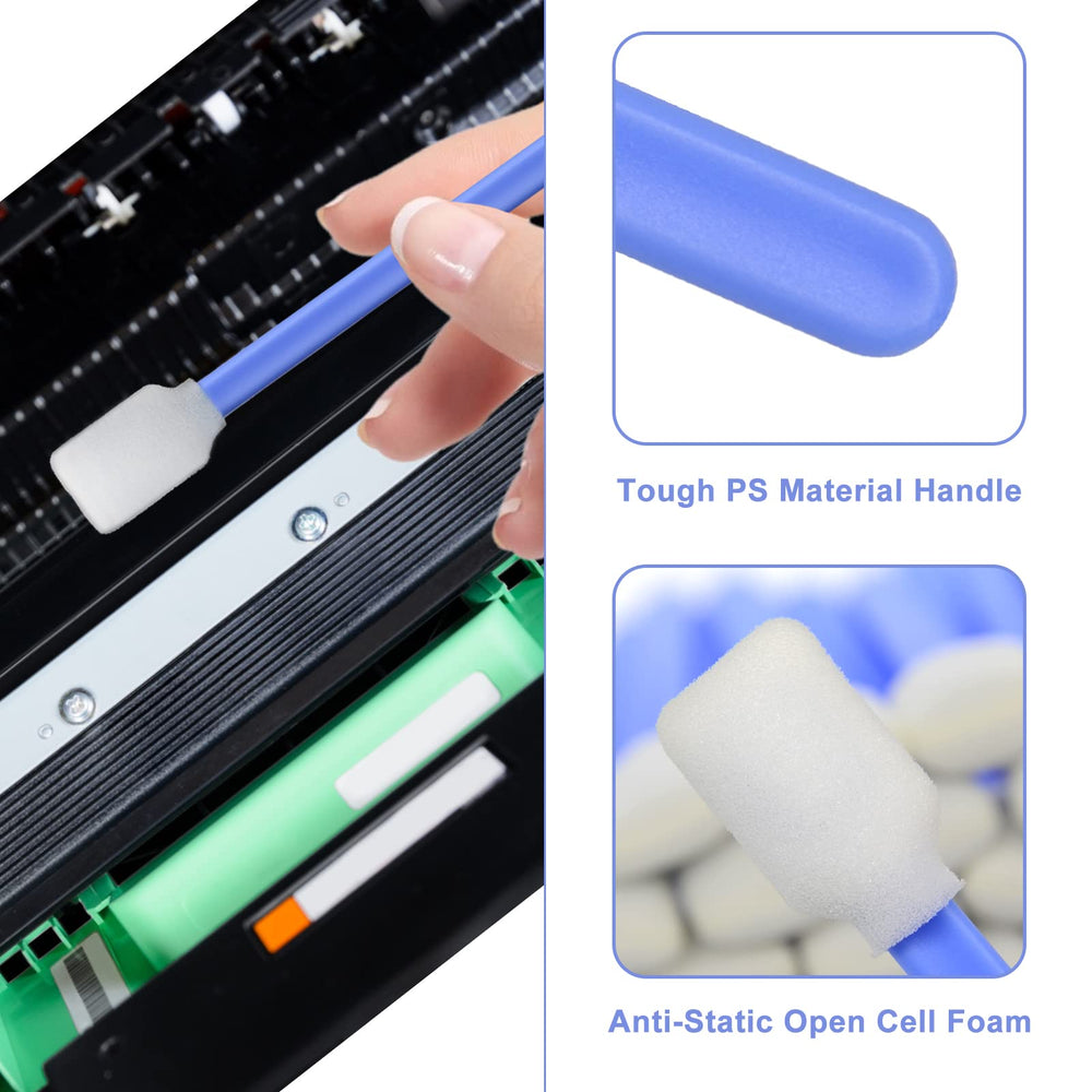 ZIZNBA foam swab head bonded to polystyrene shaft detail.