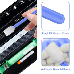 ZIZNBA foam swab head bonded to polystyrene shaft detail.