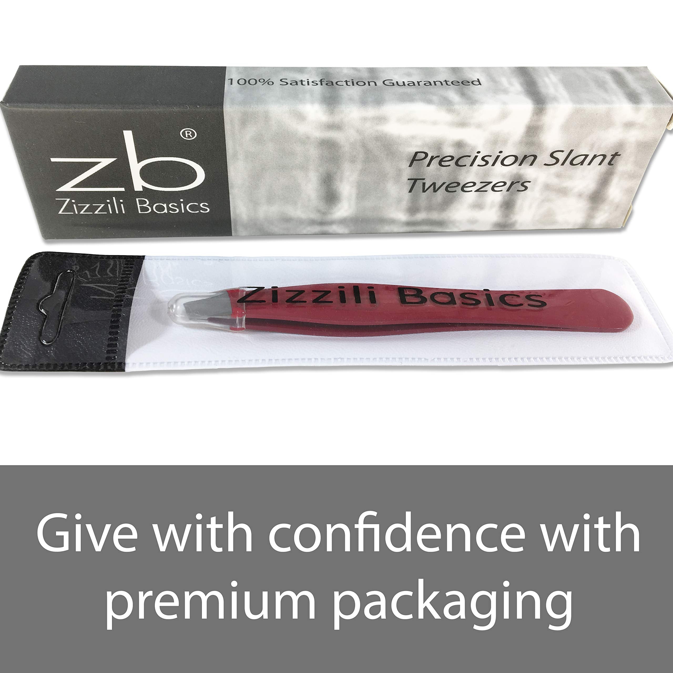 Zizzili Basics ergonomic 3.5-inch tweezer offers secure grip during everyday use.
