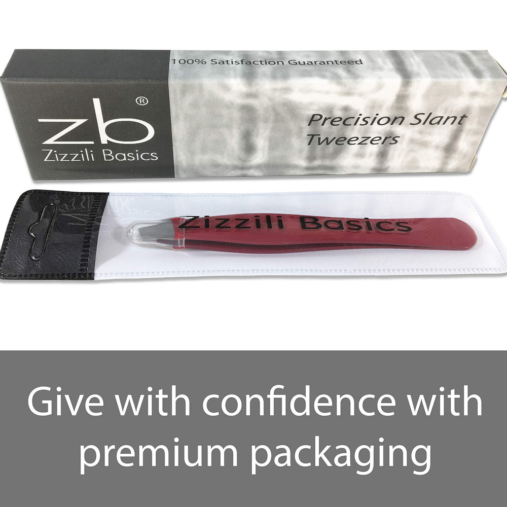 Zizzili Basics ergonomic 3.5-inch tweezer offers secure grip during everyday use.