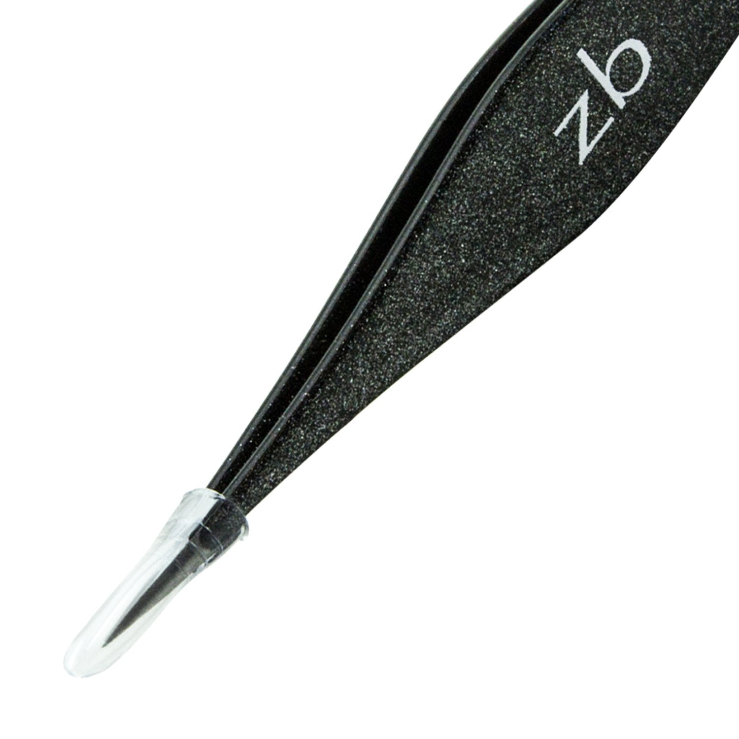Zizzili Basics surgical-grade-steel-tweezers highlight hypoallergenic material for sensitive skin.