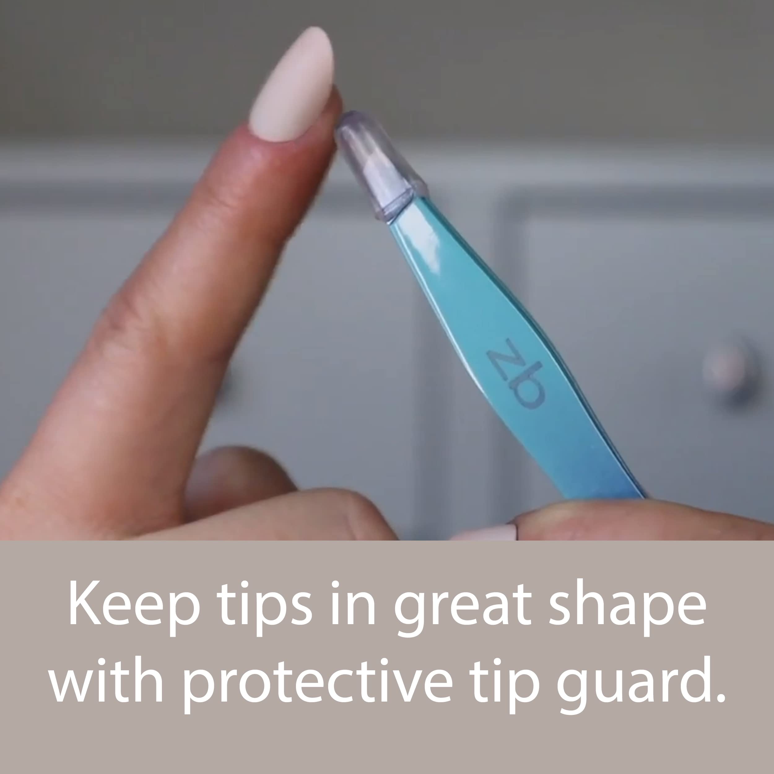 Zizzili Basics tweezers aqua ombré slant elegant packaging included