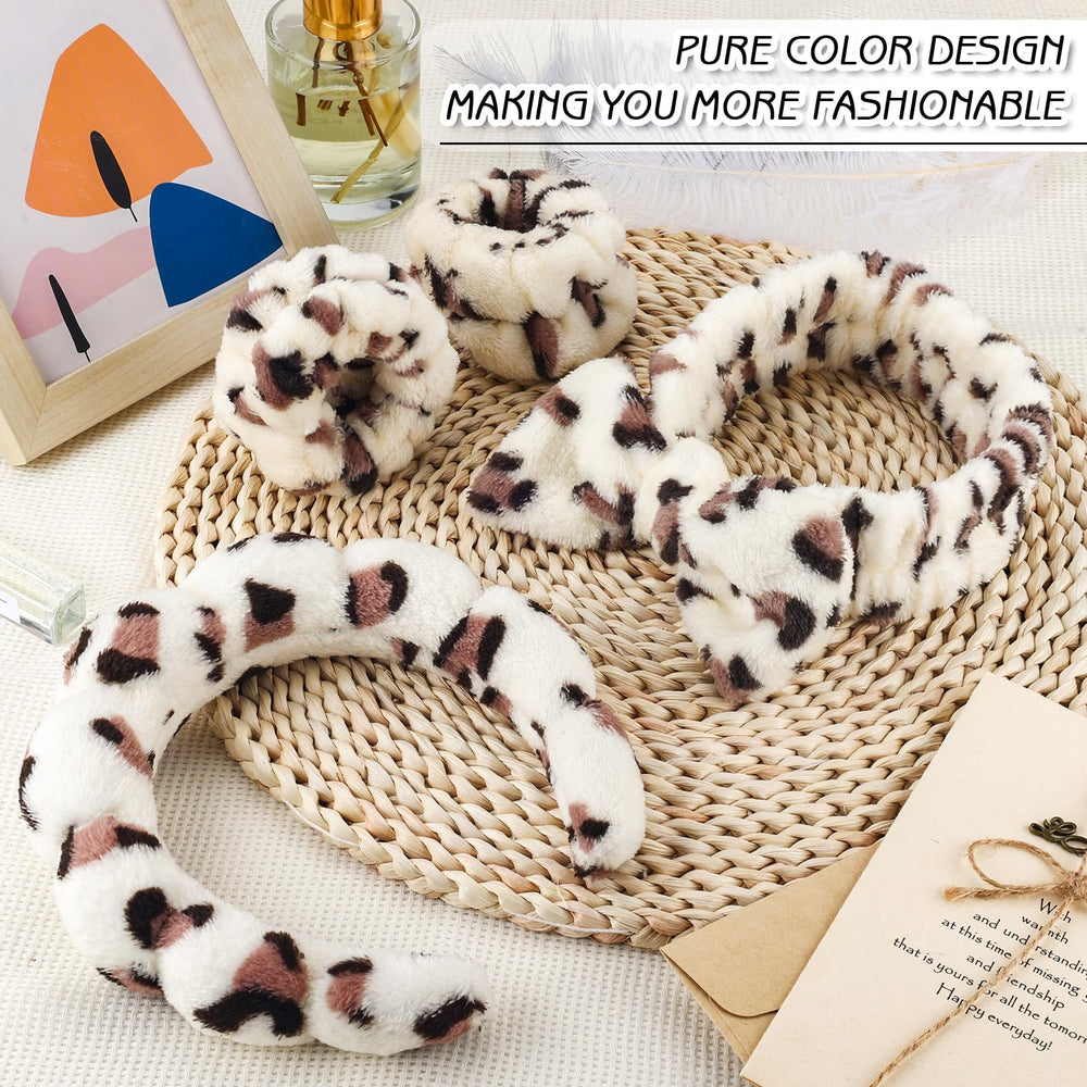 Zkptops beige leopard headband on dresser display for product detail