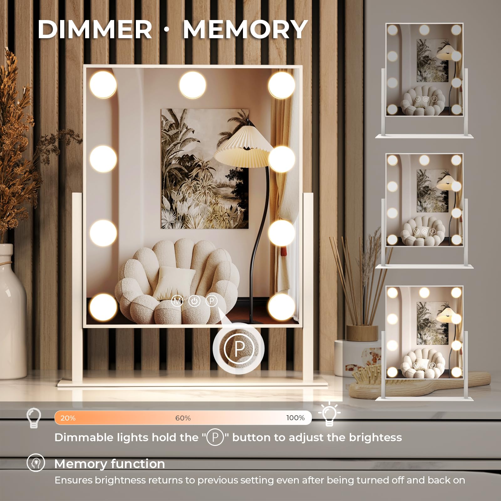 ZL ZELing 10X magnifying mirror detachable for precise makeup tasks