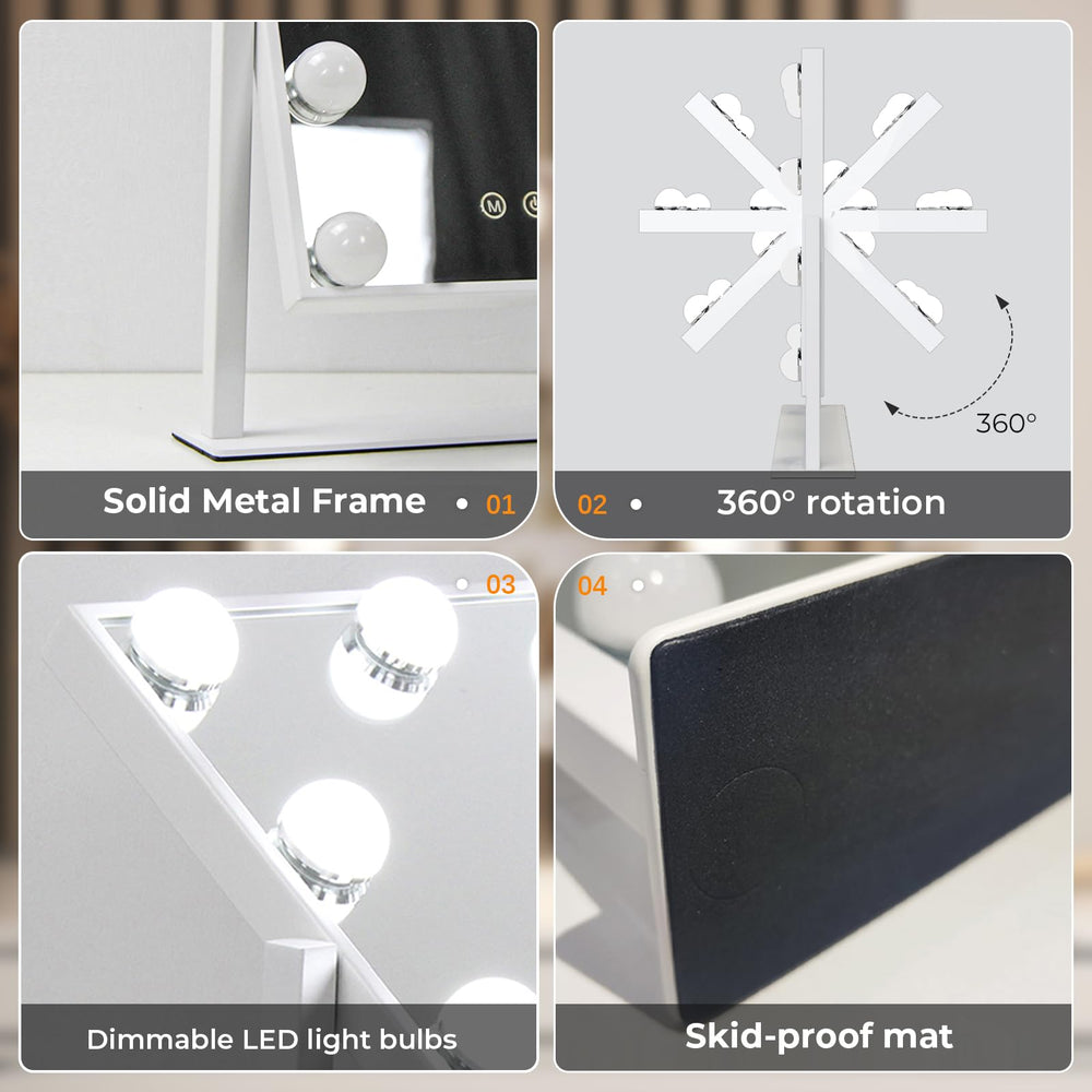 ZL ZELing vanity mirror 360-degree rotation base for adjustable angles