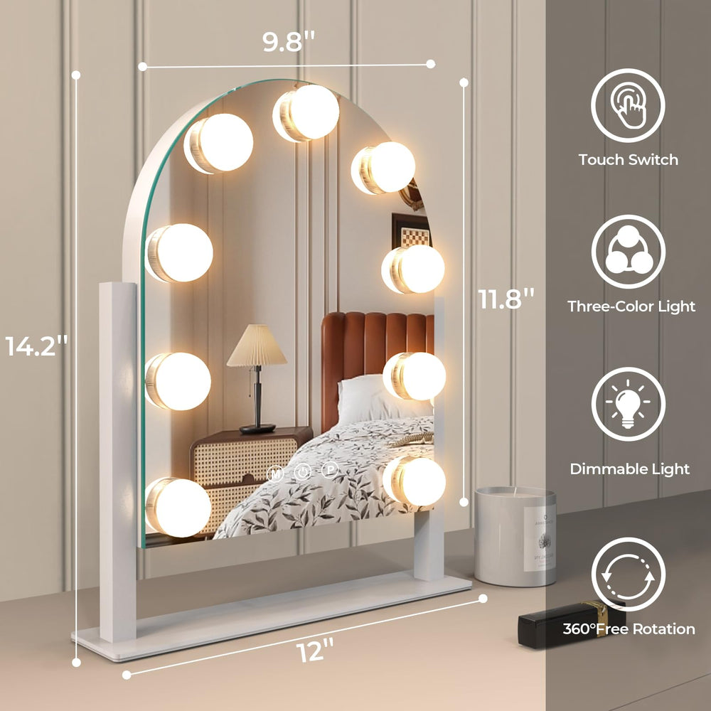 ZL ZELing makeup mirror lights side view highlighting a sturdy metal frame for daily use