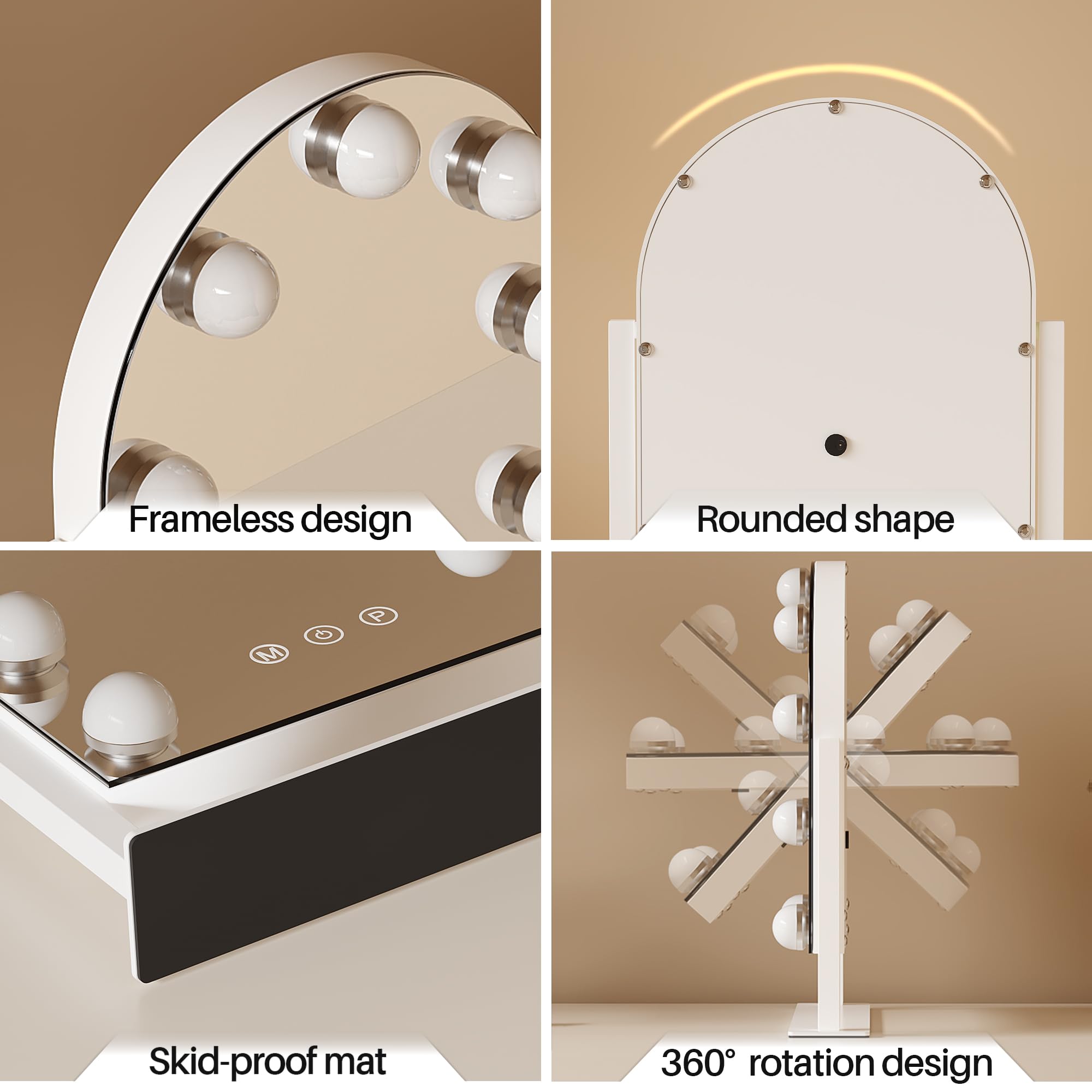 ZL ZELing makeup mirror metal frame close-up emphasizes premium construction