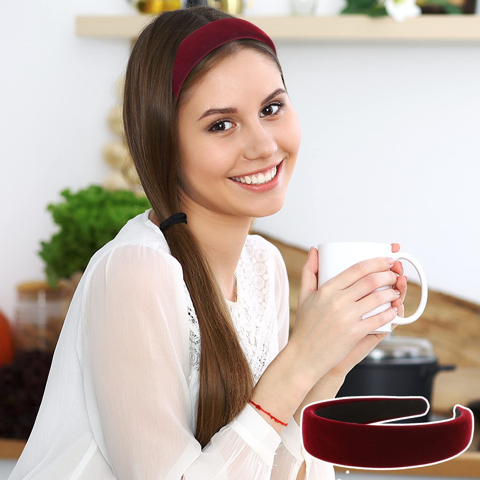 ZLSPTK headband worn demonstration suggests easy styling and tidy hair.