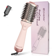 ZM ZHEMEI 1300W hair dryer brush front view for quick drying and smooth results