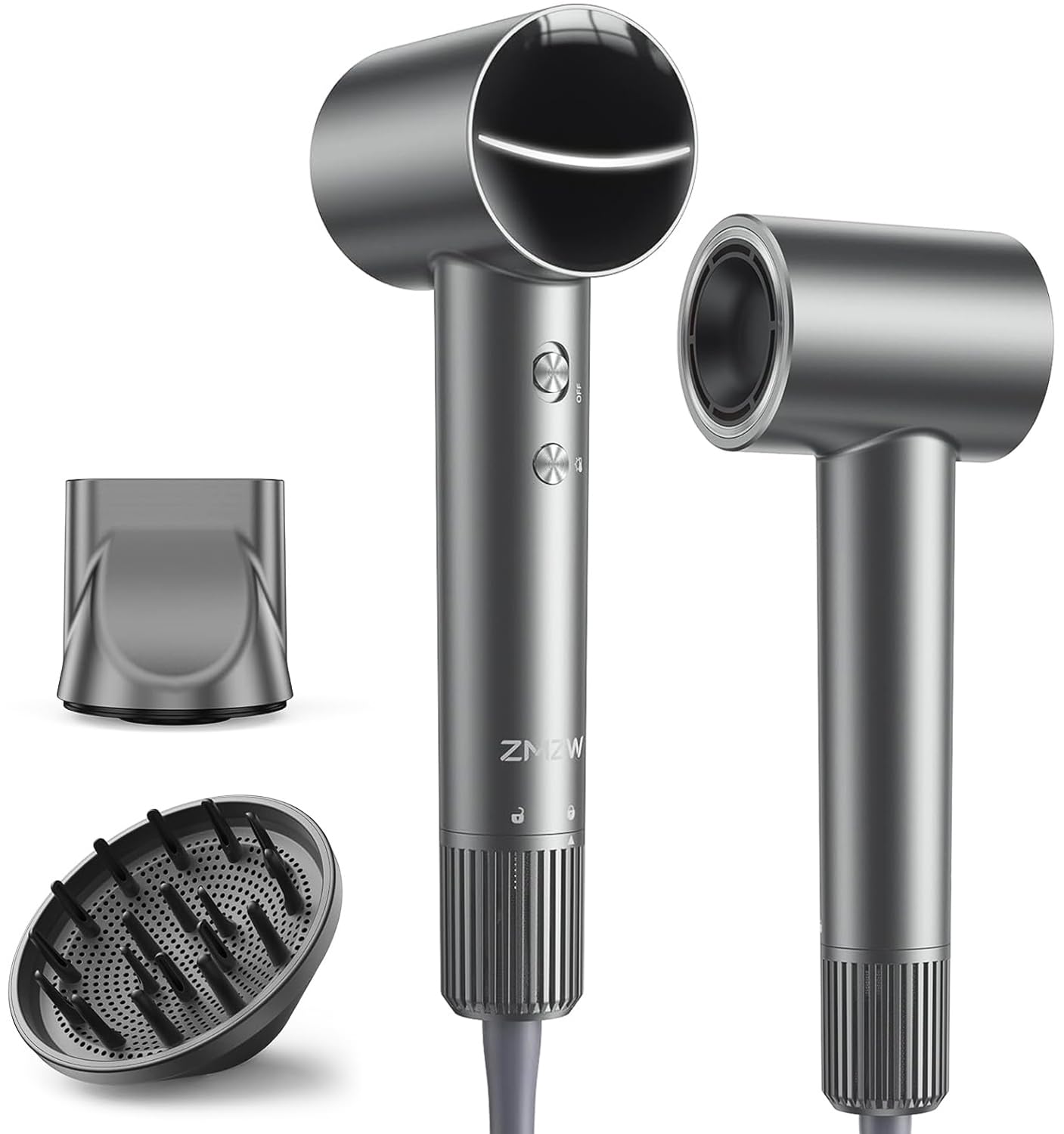 ZMZW hair dryer with 160,000 RPM motor for rapid drying and styling.