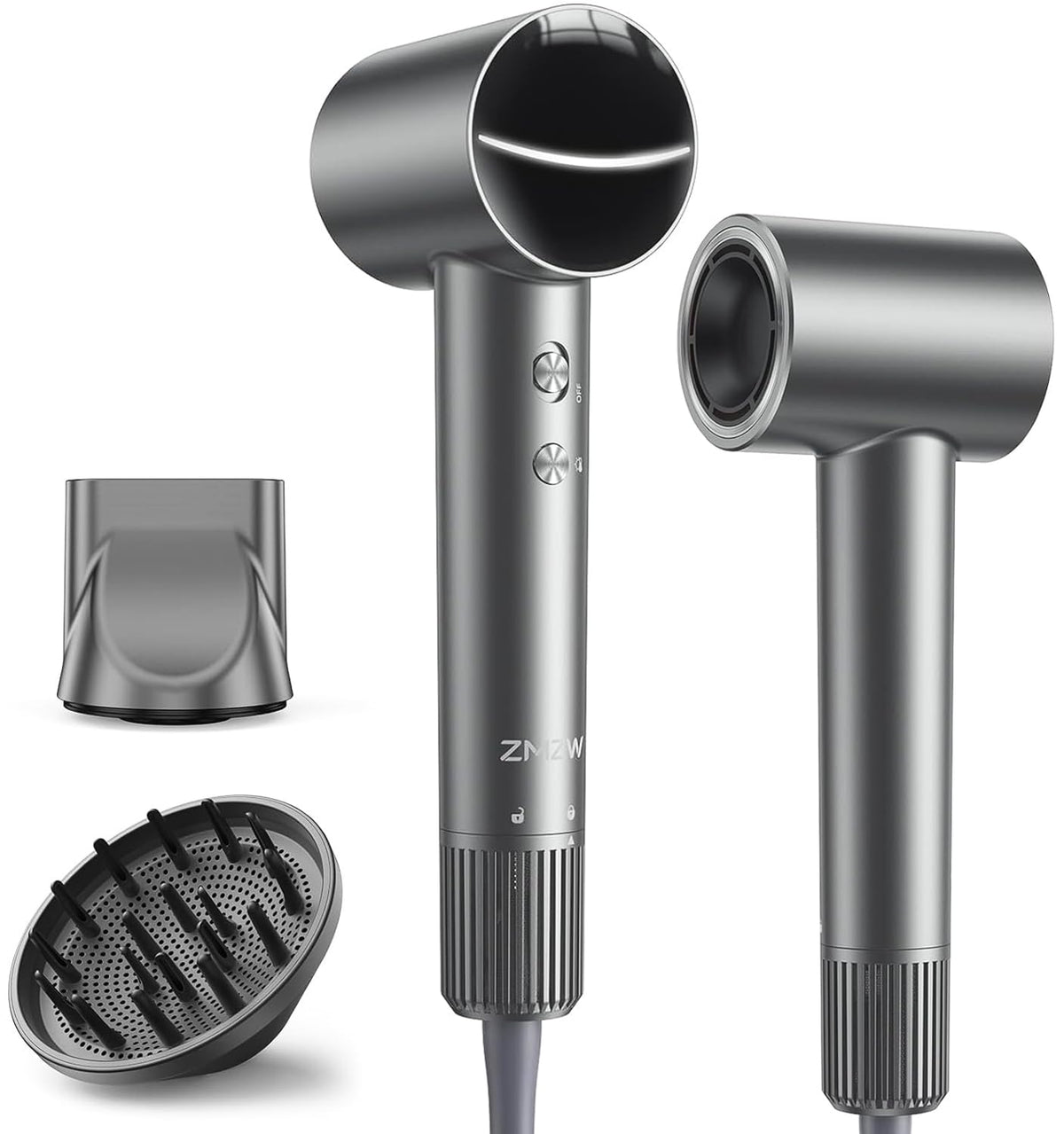 ZMZW hair dryer with 160,000 RPM motor for rapid drying and styling.