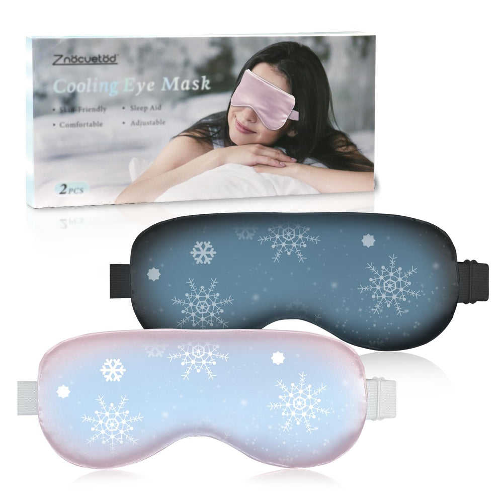 ZNÖCUETÖD cooling eye mask silk side blocks light for restful sleep.