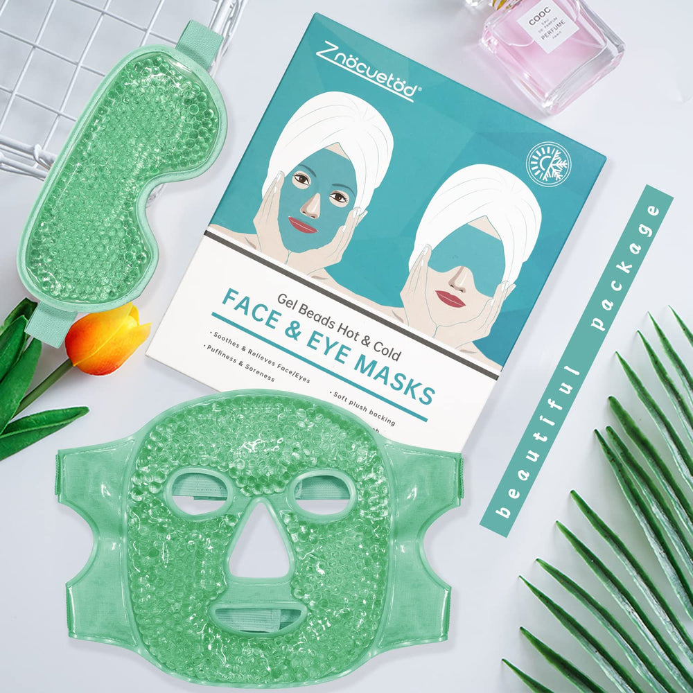 ZNÖCUETÖD cooling face mask close-up with plush backing for comfort.