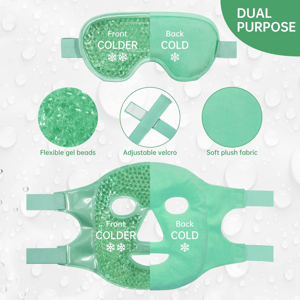 ZNÖCUETÖD cooling face mask heated briefly for warm therapy.