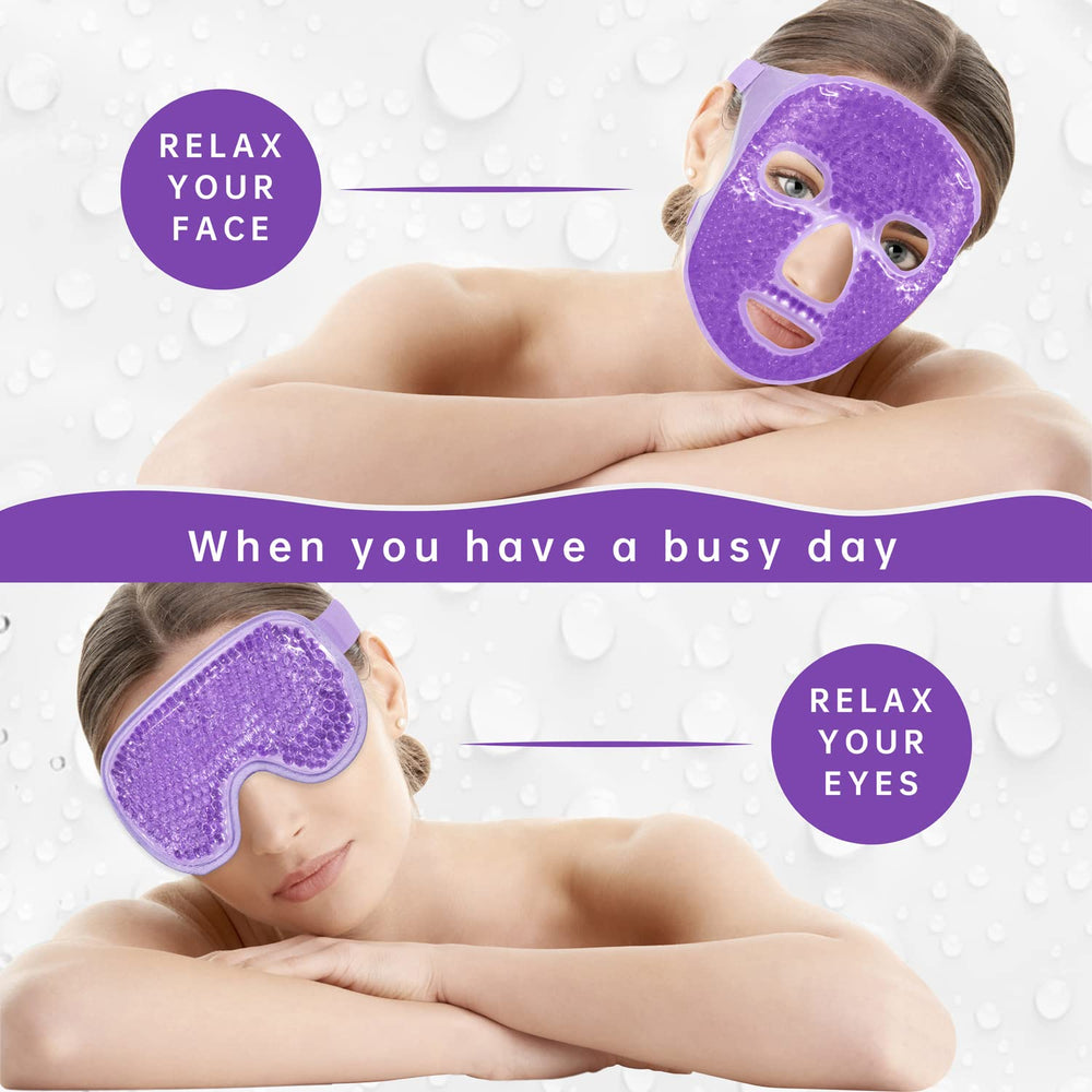 ZNÖCUETÖD cooling ice face mask delivers facial cooling to calm redness and discomfort.