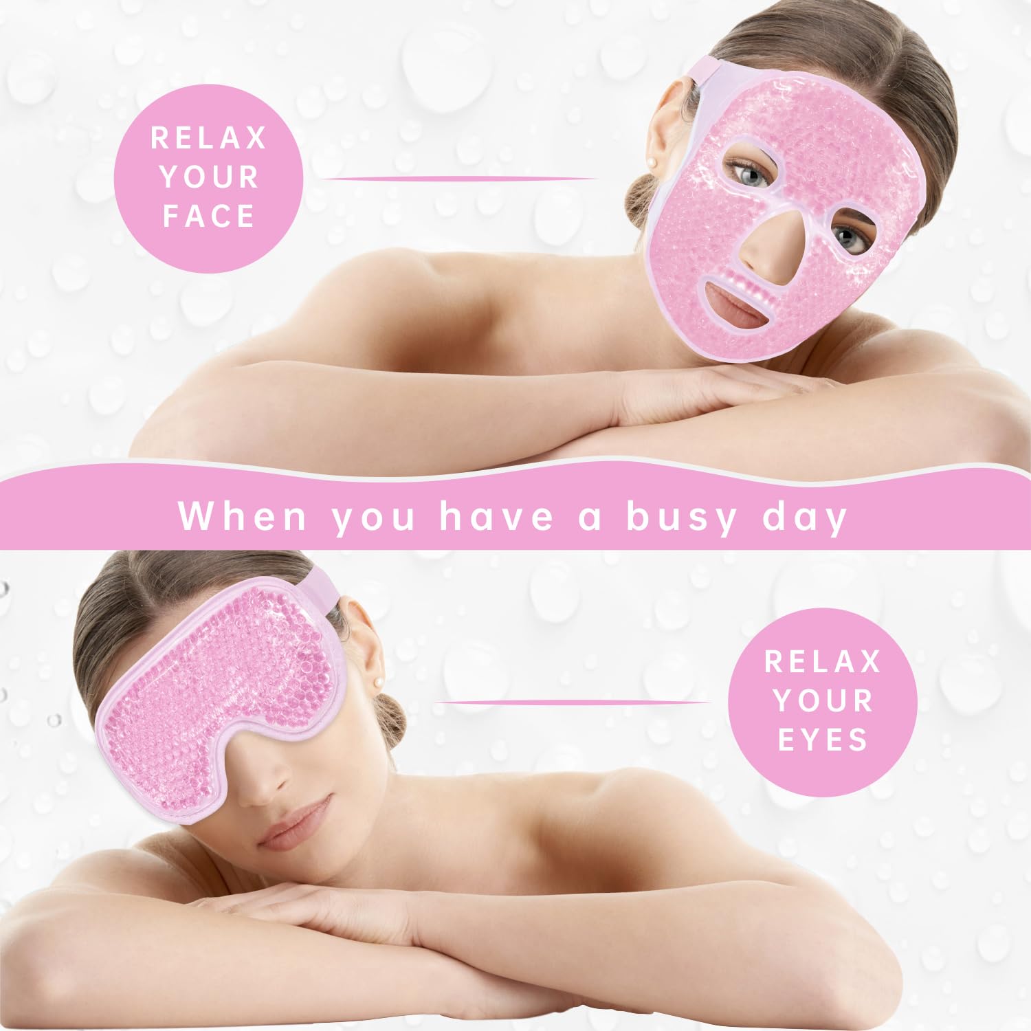 ZNÖCUETÖD eye mask pink back side for direct-skin plush comfort