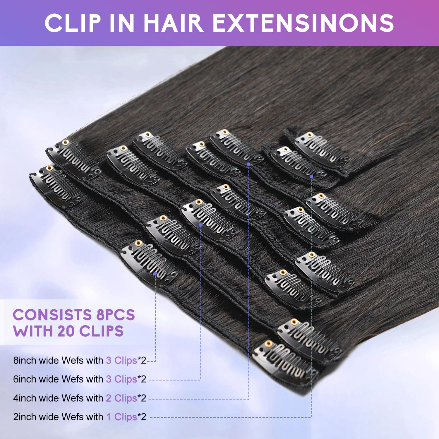 ZNXDJXE clip-in extensions invisible seam on smooth finish for seamless blend.