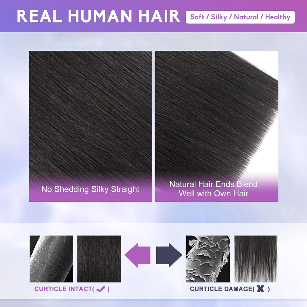 ZNXDJXE clip-in extensions silicone clips closeup provide gentle grip and scalp comfort.