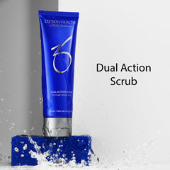 ZO SKIN HEALTH Dual Action Scrub on hand—easy daily use for oil control.