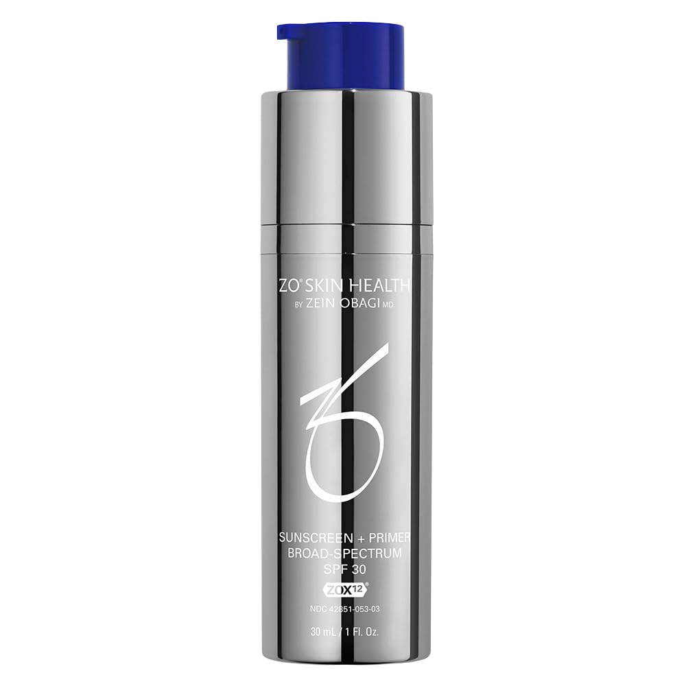 ZO Skin Health sunscreen-primer bottle with SPF 30 for daily wear