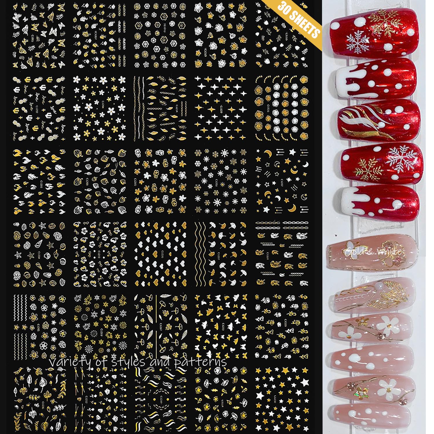 Zoance colorful flower nail stickers — vibrant hues for playful, eye-catching DIY designs.
