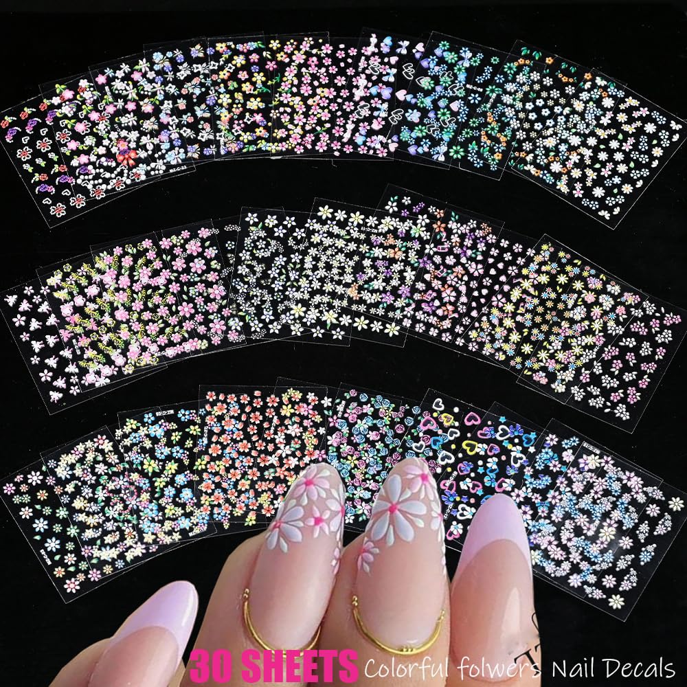 Zoance white laser gold nail stickers — luxe accents for glam evening looks.
