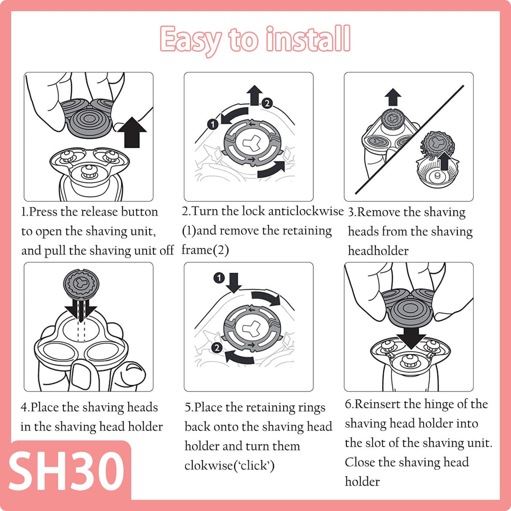 Zoasod six pack SH30 heads provide long lasting replacement options.