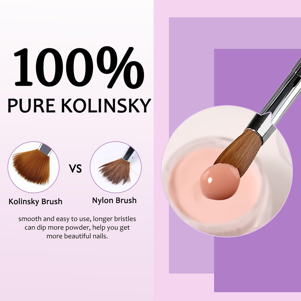 ZoCCee acrylic nail brush ergonomic weighted handle reduces hand fatigue during sessions.