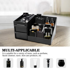 ZOCONE Cologne Organizer on bathroom counter keeps toiletries tidy and water-resistant.