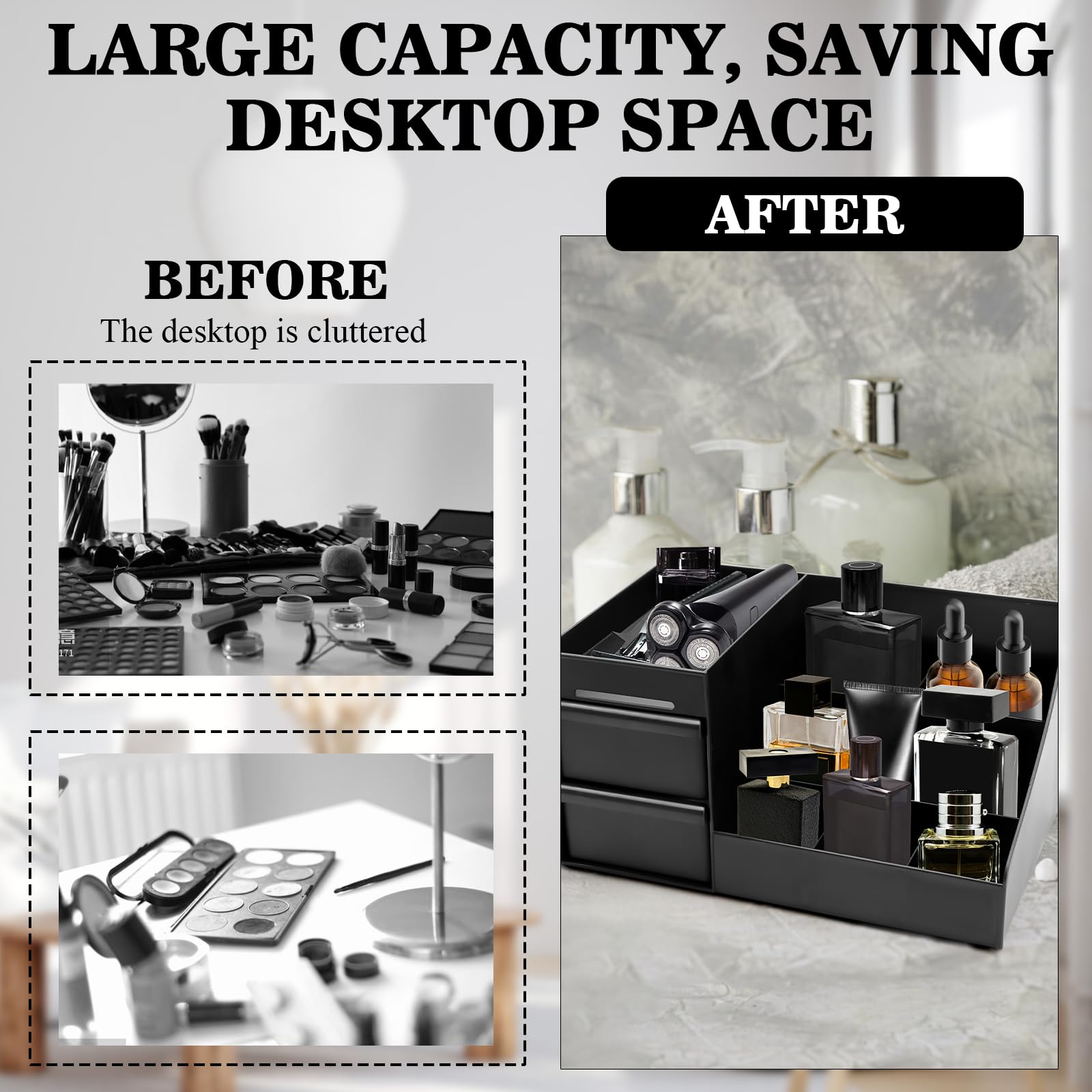 ZOCONE Cologne Organizer close-up highlights ABS durability and anti-fall design.