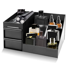 ZOCONE Cologne Organizer for Men front view keeps perfumes neatly organized on the vanity.